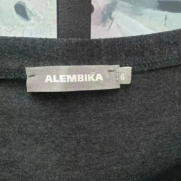 Alembika Gray Tunic with Striped Bottom - Picture 2 of 5